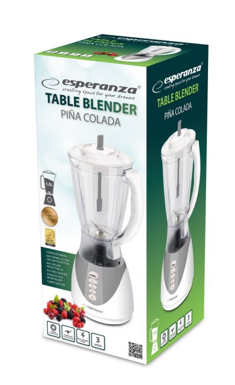 Blender kielichowy Esperanza PINA COLADA EKM023E (350W; kolor biały) (WYPRZEDAŻ)