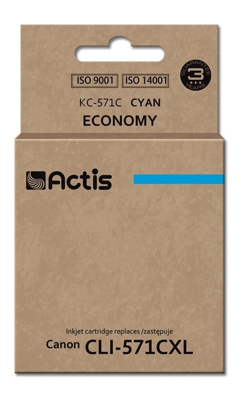 Actis KC-571C Tusz (zamiennik Canon CLI-571C; Standard; 12 ml; niebieski)