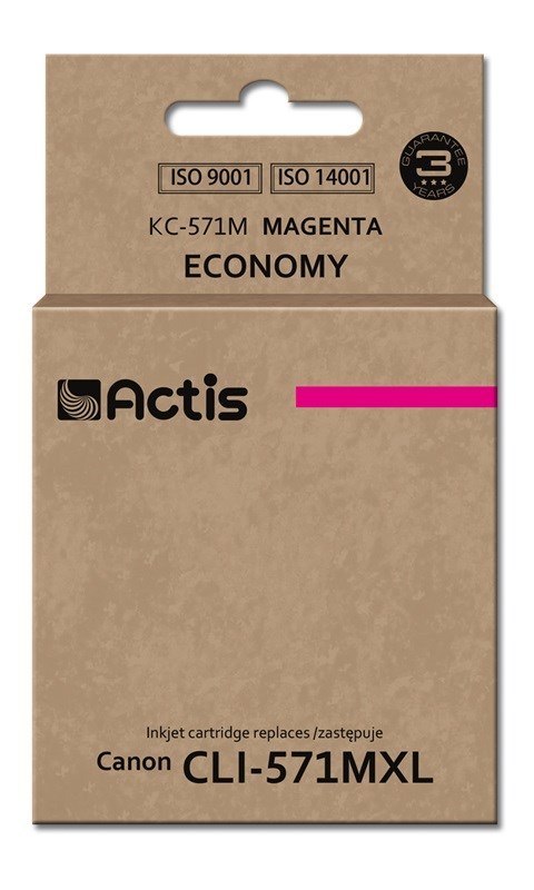 Actis KC-571M Tusz (zamiennik Canon CLI-571M; Standard; 12 ml; purpurowy)