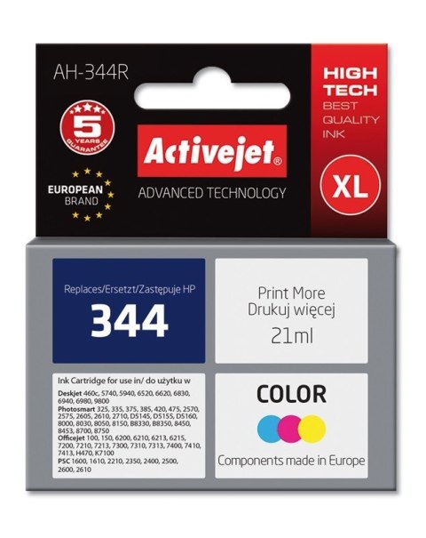 Activejet AH-344R Tusz (zamiennik HP 344 C9363EE; Premium; 21 ml; kolor)