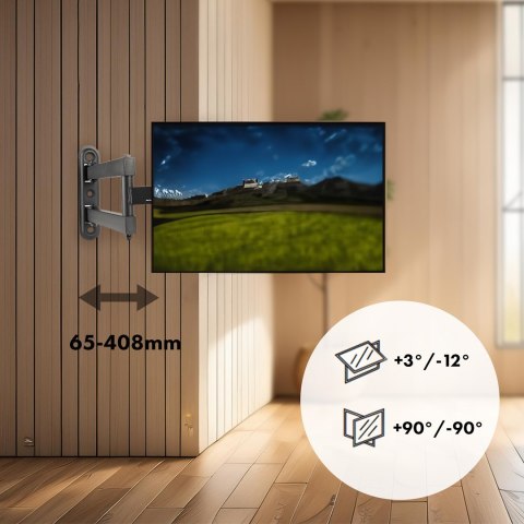 MACLEAN UCHWYT DO TELEWIZORA LUB MONITORA, MAX. VESA 200X200, 23-43", 30KG, CZARNY MC-418