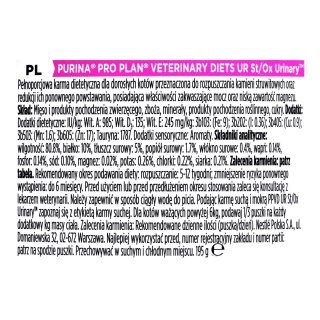 PURINA PRO PLAN VETERINARY DIETS UR ST/OX Turkey Urinary Formula Cat - mokra karma dla kota - 195 g