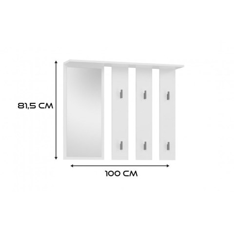 Wieszak + lustro PARMA 100x15xH.81,5 biel