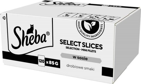 SHEBA Selection Select Slices Drobiowe smaki w sosie - Mokra karma dla kota 120x85g