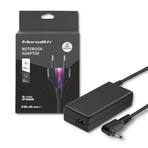 Zasilacz Qoltec 51510.65W do notebooka Asus (19 V; 3,42 A; 65W; 4 mm x 1.35 mm) Zasilacz Qoltec 51510.65W do notebooka Asus (19 V; 3,42 A; 65W; 4 mm x 1.35 mm)