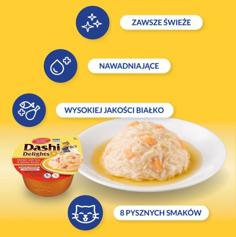 INABA Dashi Delights Kurczak Tuńczyk&Łosoś - Przysmak dla kotów - 70g