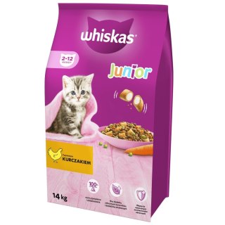 WHISKAS Junior z kurczakiem - sucha karma dla kota - 14 kg