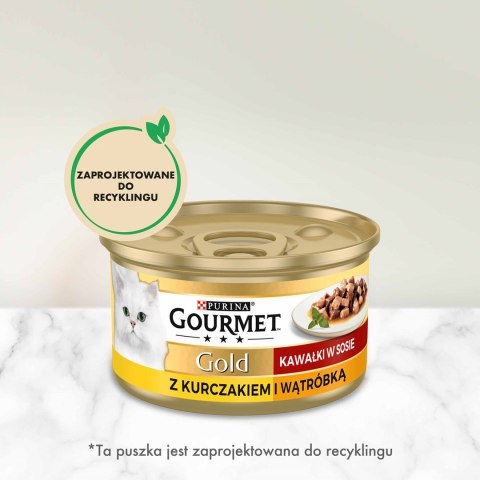 GOURMET GOLD Kurczak i wątróbka w sosie 85g