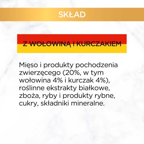 GOURMET GOLD Wołowina z kurczakiem mix kawałków na parze i w sosie - mokra karma dla kota - 85 g