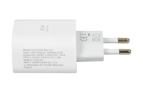 ŁADOWARKA SIECIOWA I-BOX C-37 PD20W USB-C