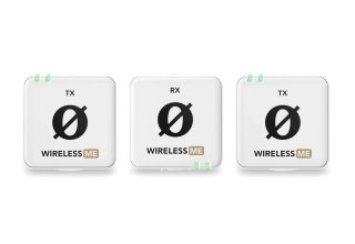 RODE Wireless ME Dual White  - Kompaktowy bezprzewodowy system mikrofonowy z dwoma nadajnikami do nagrywania dwukanałowego (biał