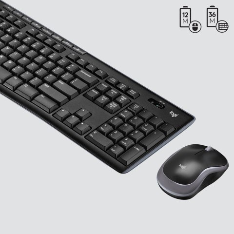 Klawiatura membranowa Logitech MK270 920-004508 (USB (Radio 2.4 GHz); kolor czarny)