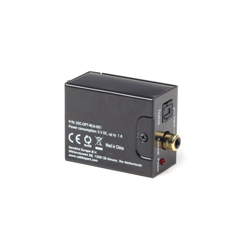 Adapter GEMBIRD DSC-OPT-RCA-001 (Toslink - RCA ; kolor czarny)