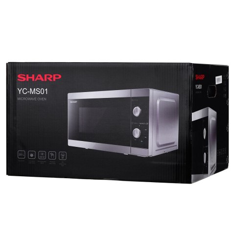 Kuchenka mikrofalowa SHARP YC-MS01E-S (800W; 20l; kolor srebrny)