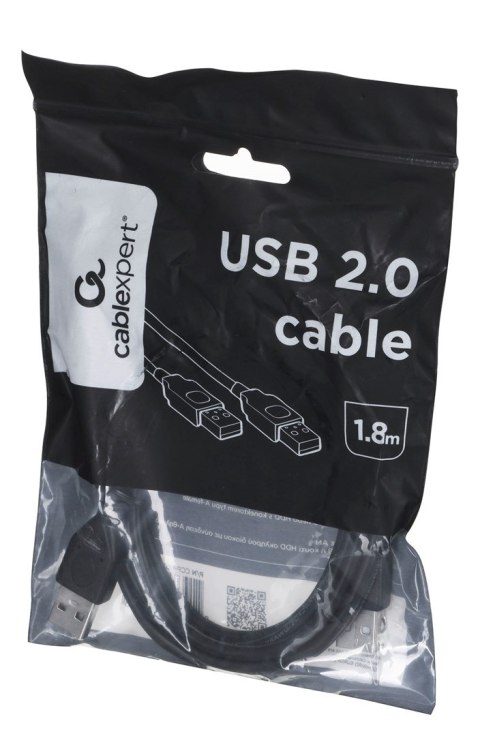 Kabel GEMBIRD CCP-USB2-AMAM-6 (USB 2.0 typu A M - USB 2.0 typu A M; 1,8m; kolor czarny)