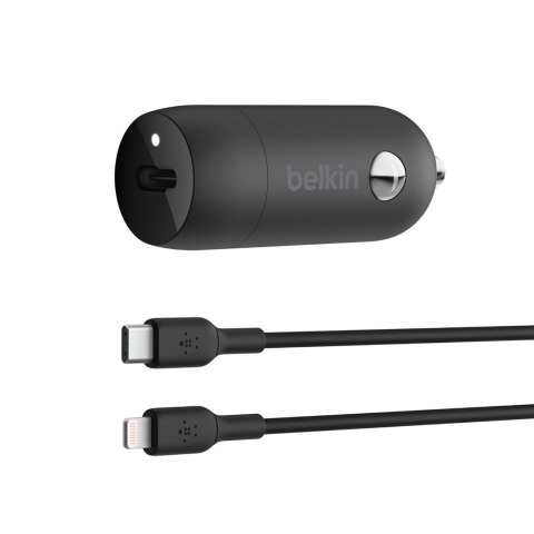 Ładowarka samochodowa Belkin BoostCharge 30W USB-C Car Charger + USB-C to Lightning cable Black