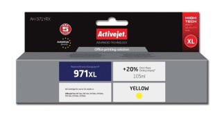 Activejet AH-971YRX Tusz (zamiennik HP 971XL CN628AE; Premium; 100 ml; żółty)