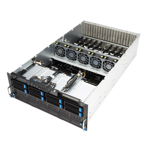 Platforma Asus Rack (4U) ESC8000A-E12 AMD Epyc 9004 (8x NVMe/SATA HS, 1xM.2, 2x10Gbe, IPMI, 2+2 3000W)