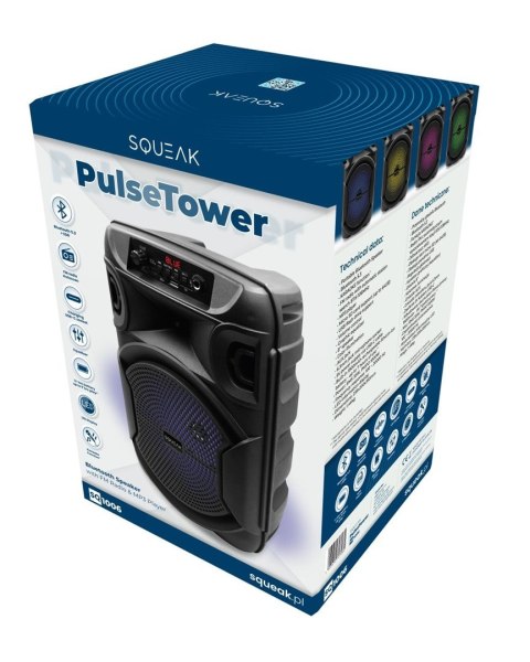 SQUEAK GŁOŚNIK KARAOKE PULSETOWER BLUETOOTH 5.3, RADIO FM, MICROSD, AUX, USB SQ1006