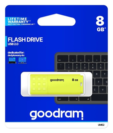 Pendrive GoodRam UME2 UME2-0080Y0R11 (8GB; USB 2.0; kolor żółty) Pendrive GoodRam UME2 UME2-0080Y0R11 (8GB; USB 2.0; kolor żółty)
