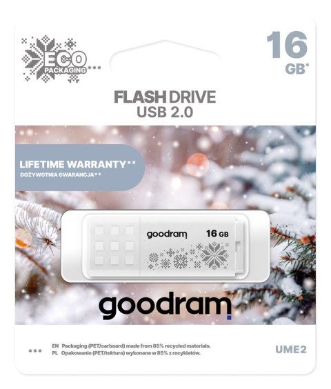 GOODRAM FLASHDRIVE 16GB UME2-WINTER WHITE USB 2.0