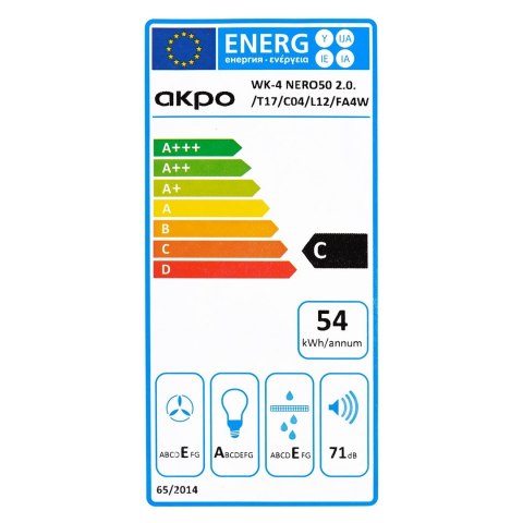 Okap AKPO WK-4 NERO LINE 2.0 50 CZARNY T300 Liniowy LED/Siłownik