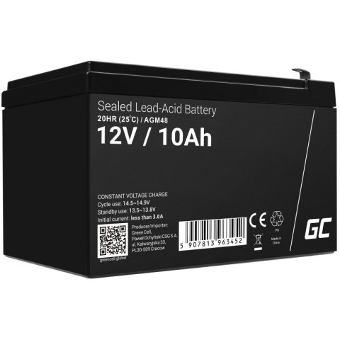GREEN CELL AKUMULATOR ŻELOWY AGM48 12V 10AH GREEN CELL AKUMULATOR ŻELOWY AGM48 12V 10AH