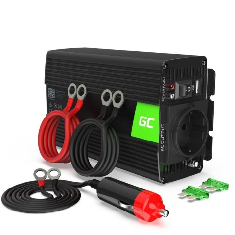 GREEN CELL PRZETWORNICA INV05DE 12V-230V 300W/600W CZYSTA SINUSOIDA