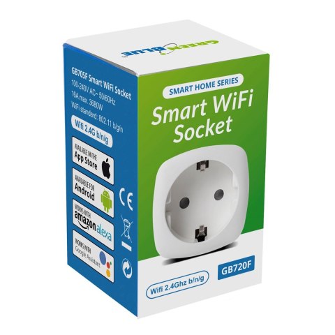 GREENBLUE ZDALNIE STEROWANE GNIAZDKO WIFI TYP F GB720F