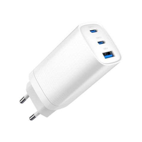 GEMBIRD SZYBKA ŁADOWARKA USB POWER DELIVERY USB TYPU C, 3X USB, 65 W, GAN BIAŁA