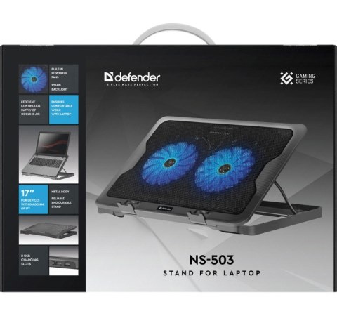 DEFENDER PODSTAWKA CHŁODZĄCA POD LAPTOPA NS-503 15.6"-17" 2W 2XUSB 29503