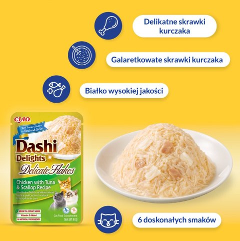 INABA CAT DASHI DELIGHTS FLAKES CHICKEN TUNA 40g INABA CAT DASHI DELIGHTS FLAKES CHICKEN TUNA 40g