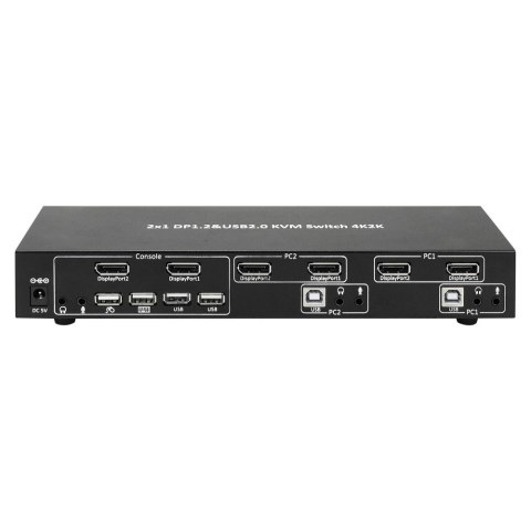 TECHLY PRZEŁĄCZNIK KVM DISPLAYPORT/USB 2X1 DUAL HE