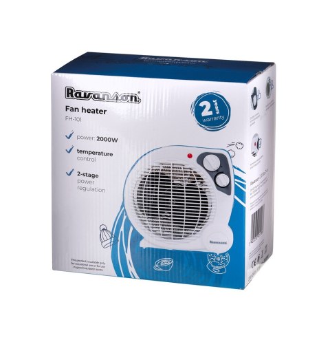 Termowentylator Ravanson FH-101 (2000W; 2 stopnie grzania; kolor biały)