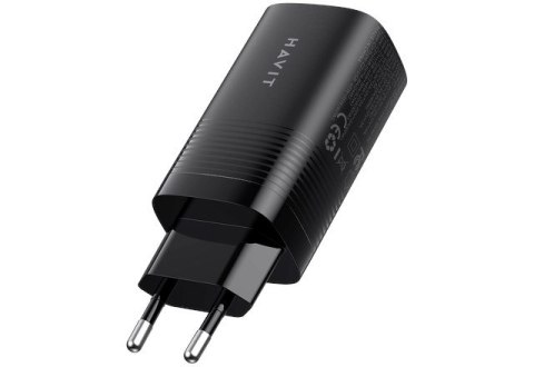 Ładowarka Havit UC20 EU USB-C+USB-C+USB-A (czarny)