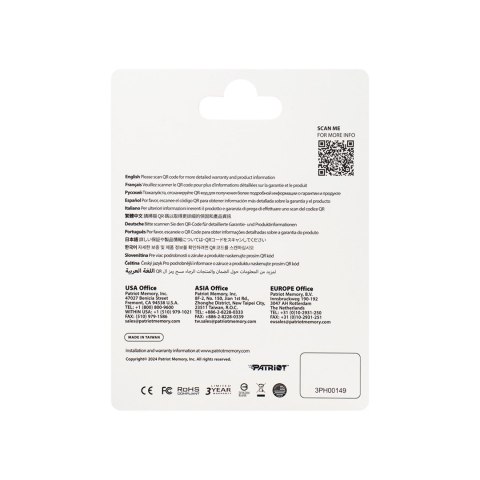 Patriot EP Pro A2 Micro SDXC 256GB 90/80 MB/s V30 U3 Class10 Patriot EP Pro A2 Micro SDXC 256GB 90/80 MB/s V30 U3 Class10