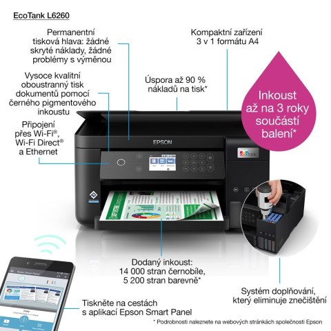 Urządzenie wielofunkcyjne 3w1 Epson EcoTank L6260