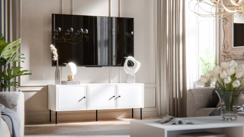 Szafka RTV 3D PALAZZO BIS 151x40x60 biały mat