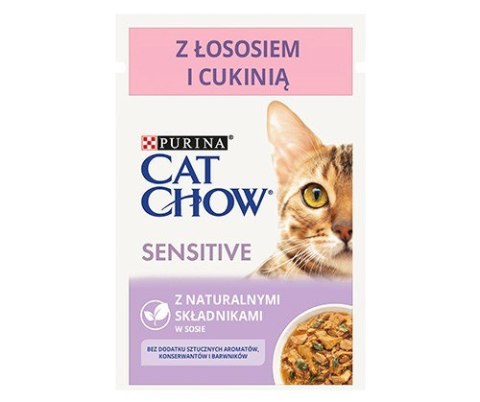 CAT CHOW SENSITIVE GiG Łosoś Cukinia w sosie 85g