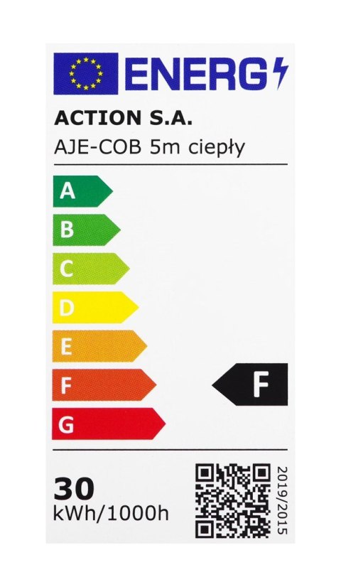 Taśma LED COB 5m barwa ciepła IP20 (WYPRZEDAŻ)