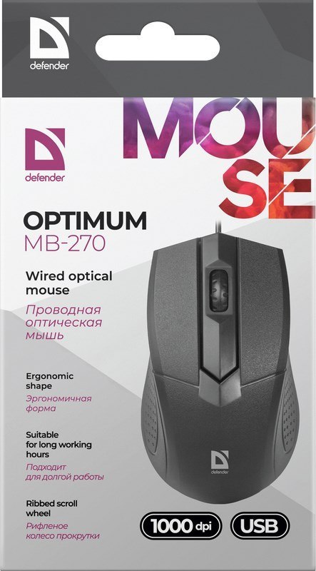 DEFENDER MYSZ OPTIMUM MB-270 OPTICAL 1000dpi 3P