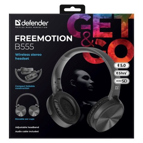 DEFENDER SŁUCHAWKI BLUETOOTH FREEMOTION B555 CZARNE