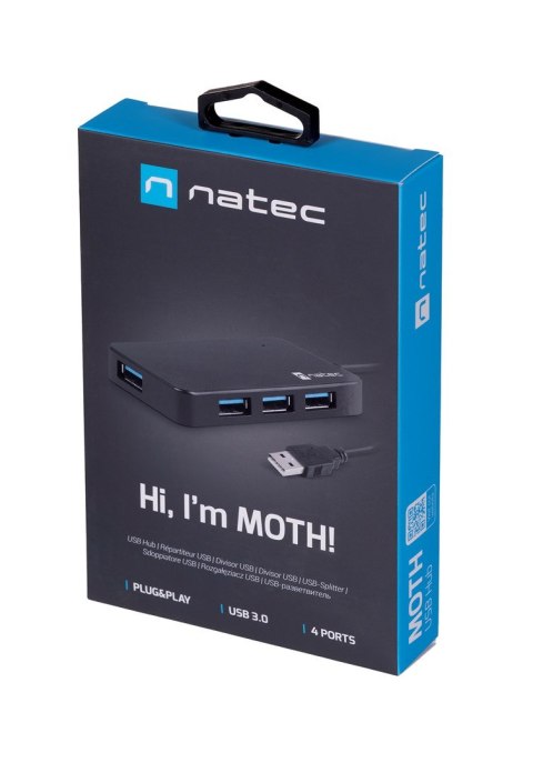 Hub NATEC Moth NHU-1342 (4x USB 3.0; kolor czarny)