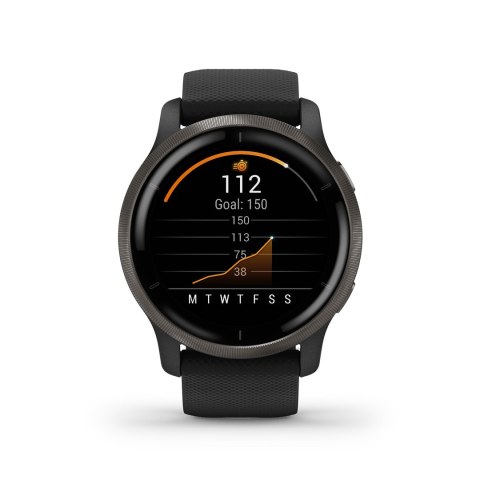 Zegarek Garmin Venu 2 (45 mm) Slate Stainless Steel Bezel / Black Case / Silicone Band