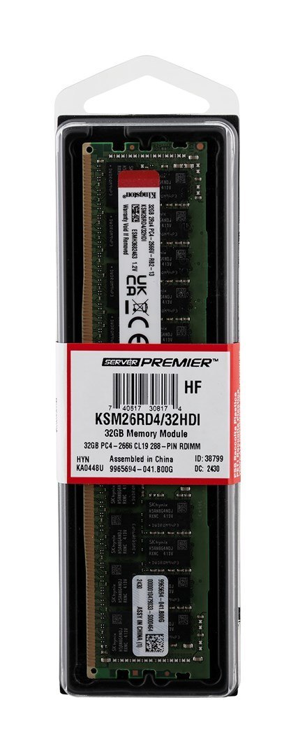 Kingston RDIMM 32GB DDR4 2Rx4 Hynix D IDT 2666MHz PC4-21300 KSM26RD4/32HDI Kingston RDIMM 32GB DDR4 2Rx4 Hynix D IDT 2666MHz PC4-21300 KSM26RD4/32HDI