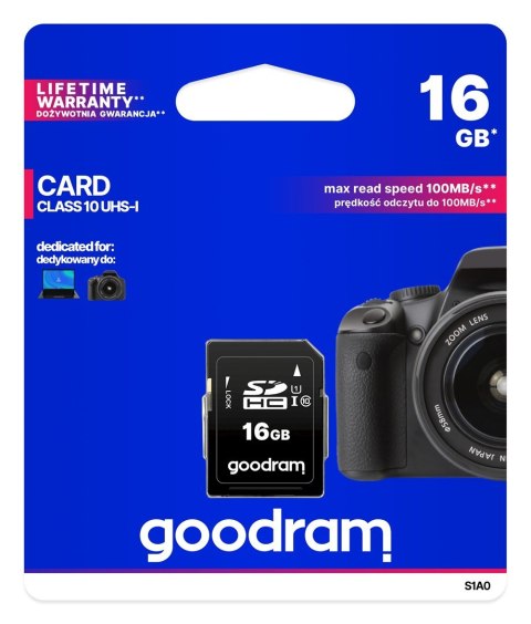 Karta pamięci GoodRam S1A0-0160R12 (16GB; Class 10, Class U1, V10; Karta pamięci)