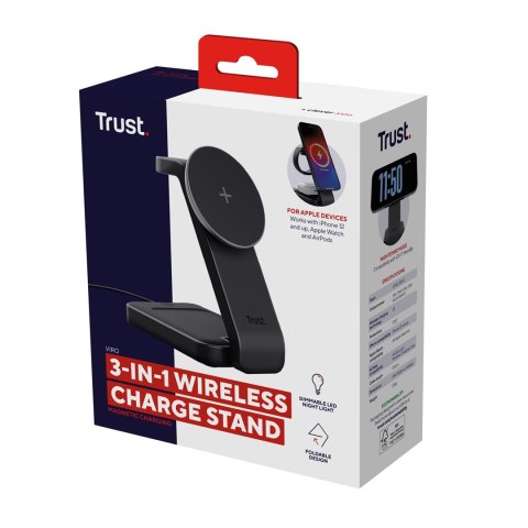 Magnetic Charge Stand Trust Viro 3-in-1 Wireless Black