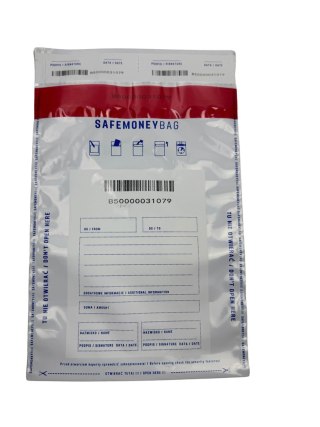 SAFEMONEYBAG Koperty bezpiecznie depozytowe transparent B5 190x260+35 100 szt