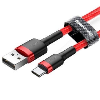 Kabel Baseus Cafule CATKLF-C09 (USB 2.0 - USB typu C ; 2m; kolor czarno-czerwony)