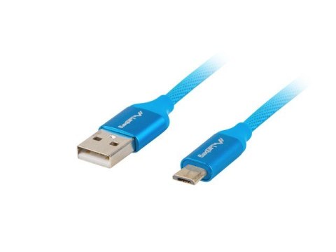 Kabel Lanberg Premium CA-USBM-20CU-0010-BL (USB 2.0 - Micro USB typu B ; 1m; kolor niebieski)